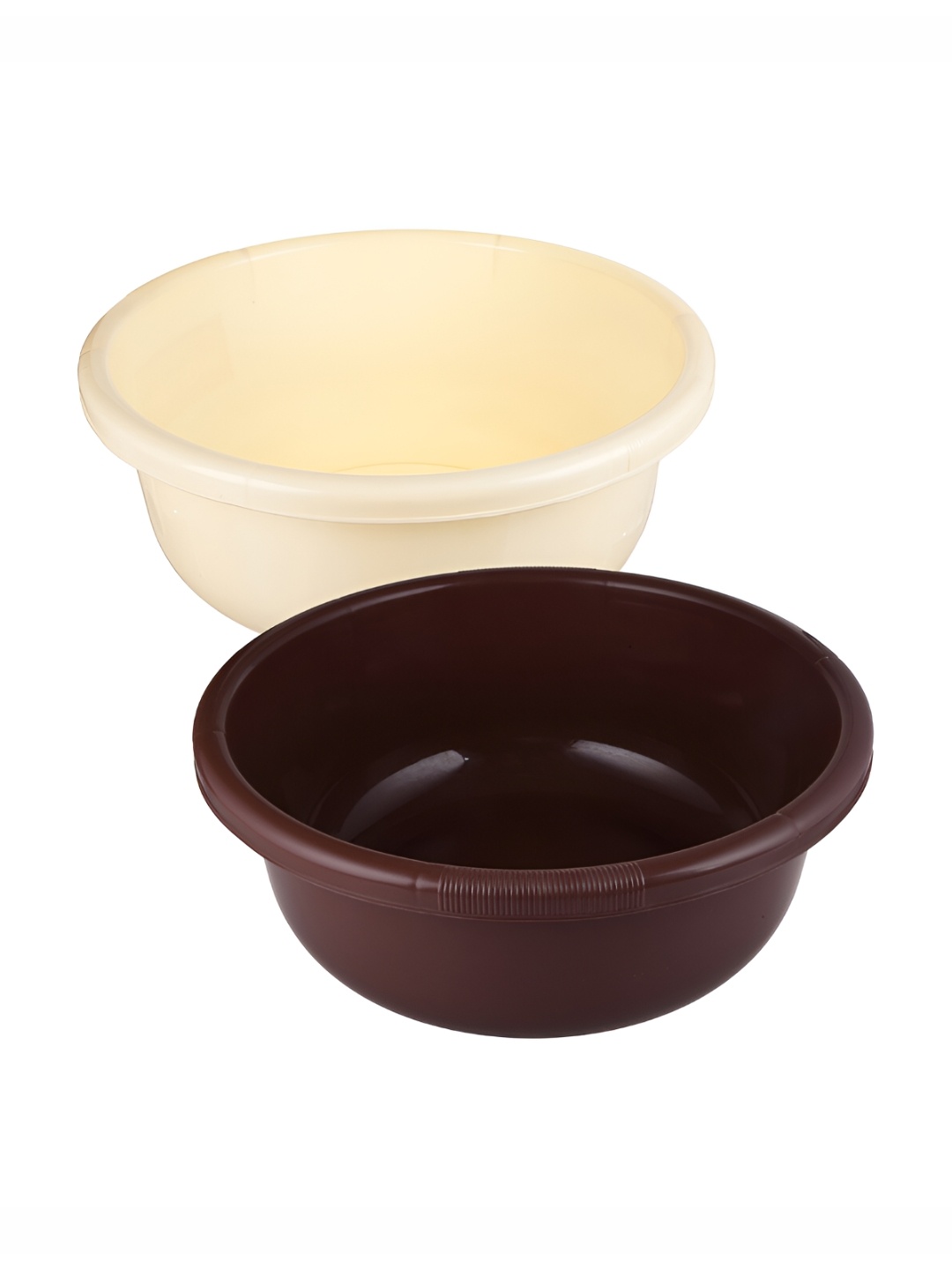 

Kuber Industries 2-Pcs Brown & Cream-Colored Bath Tub