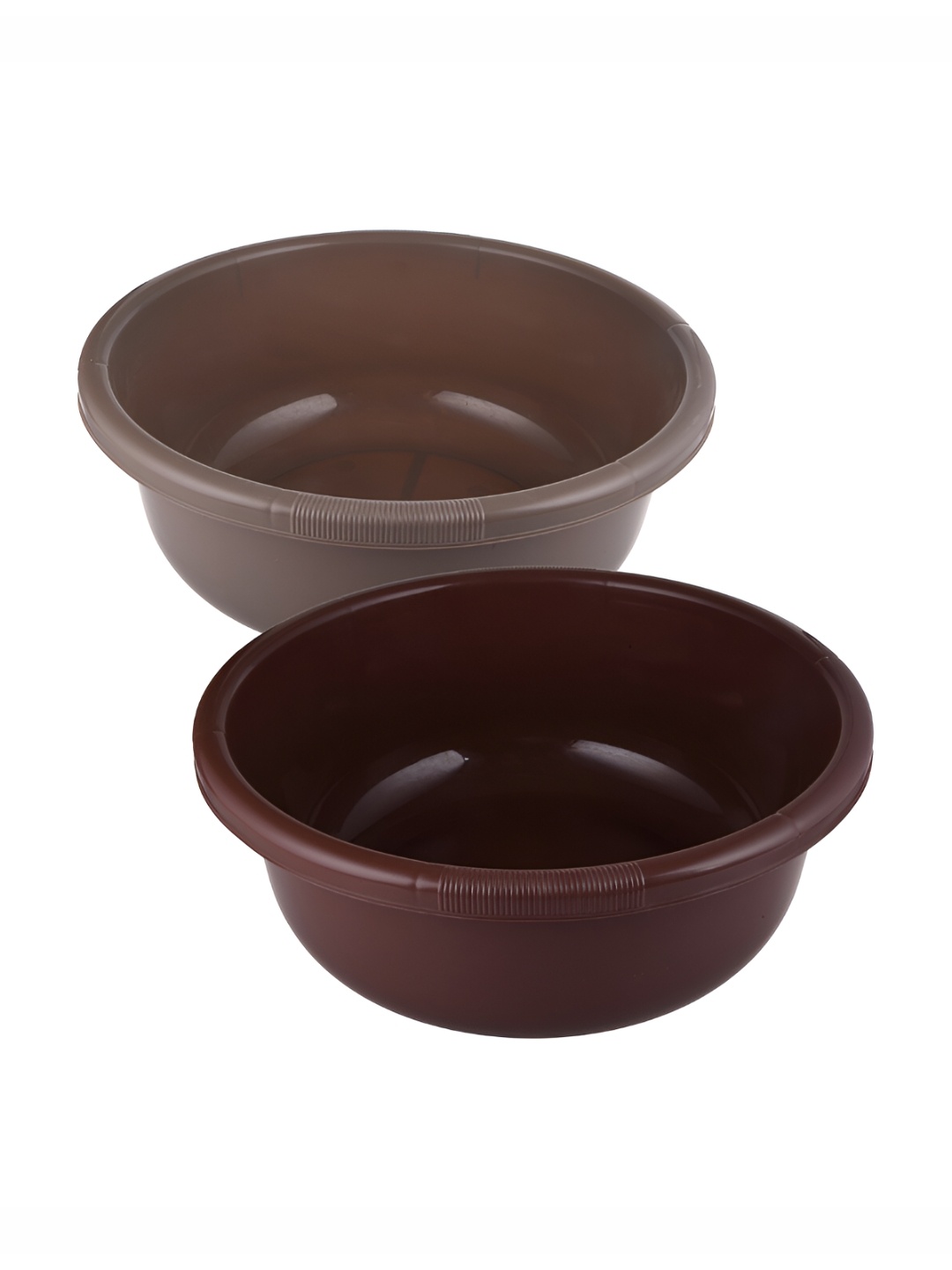 

Kuber Industries 2-Pcs Brown & Black Round Bath Tub