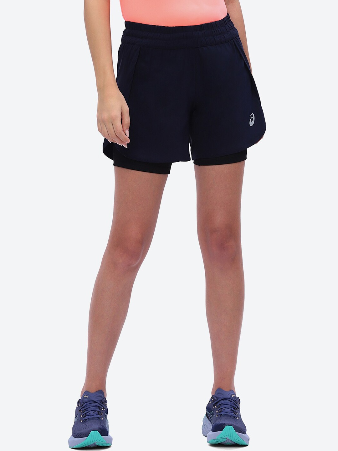 

ASICS Women Mid-Rise Rapid-Dry Sports Shorts, Blue