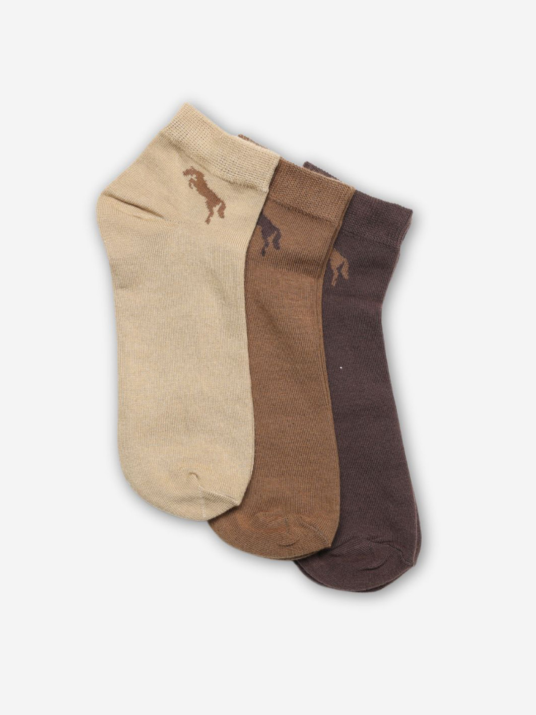 

JUMP USA Women Pack Of 3 Assorted Cotton Ankle-Length Socks