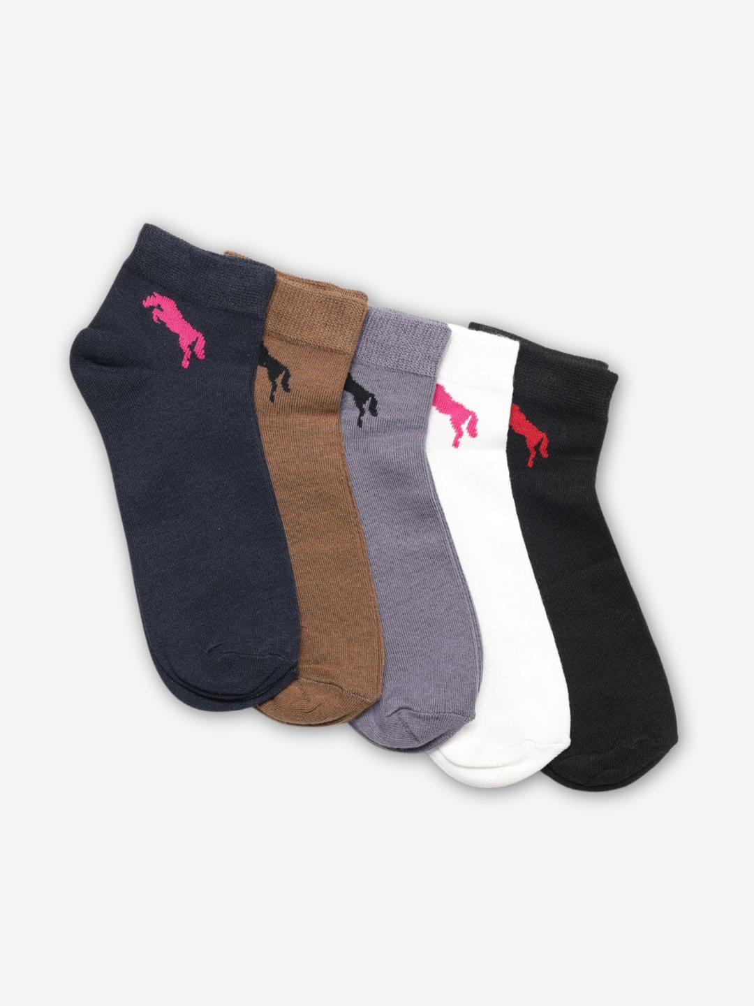 JUMP USA Women Pack Of 5 Assorted Ankle-Length Trendy Socks