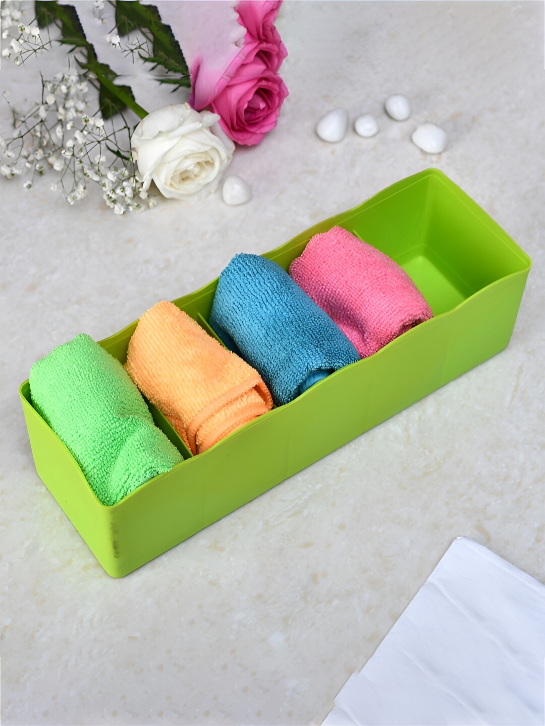 

Kuber Industries Pink Green 4 Pieces Multi-Utility Organisers