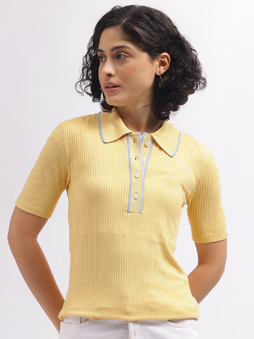 

GANT Polo Collar Slim Fit T-shirt, Yellow