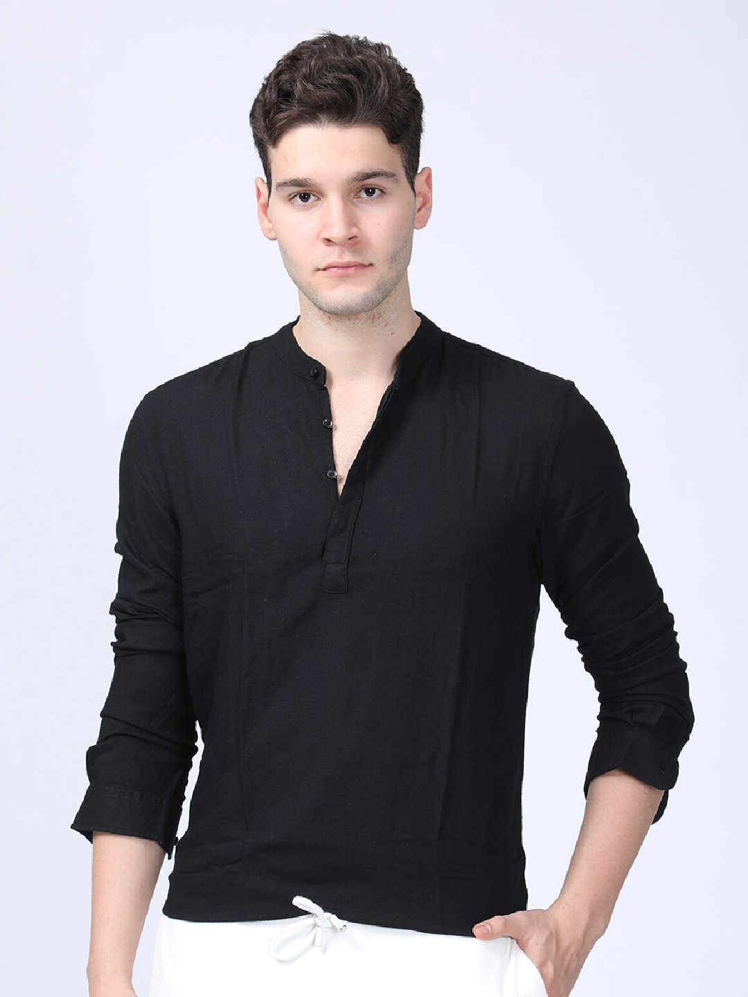 

POE Smart Slim Fit Long Sleeves Casual Shirt, Black
