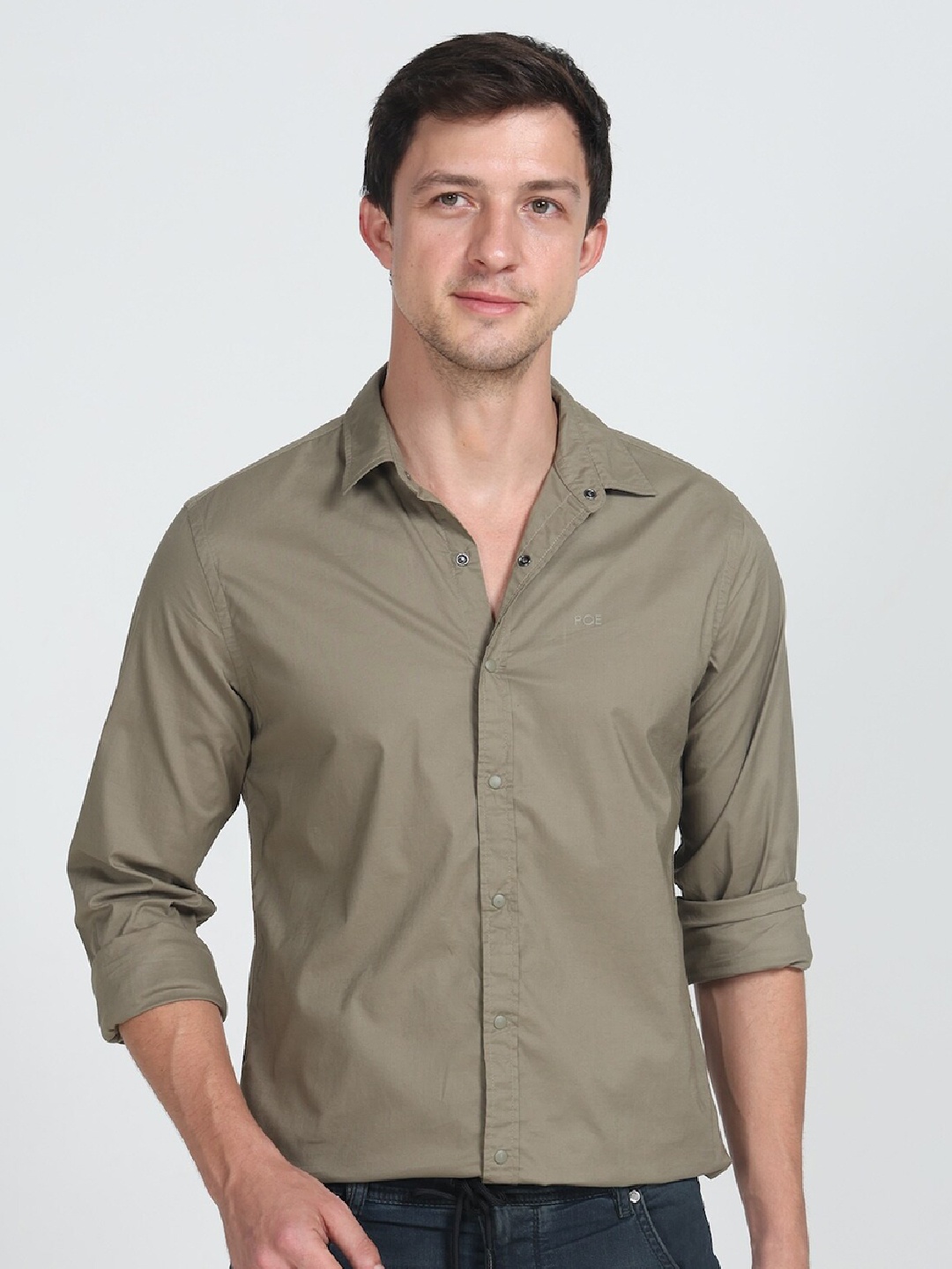 

POE Smart Slim Fit Casual Shirt, Olive