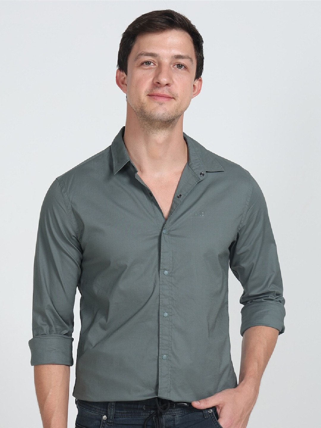 

POE Smart Slim Fit Casual Shirt, Green