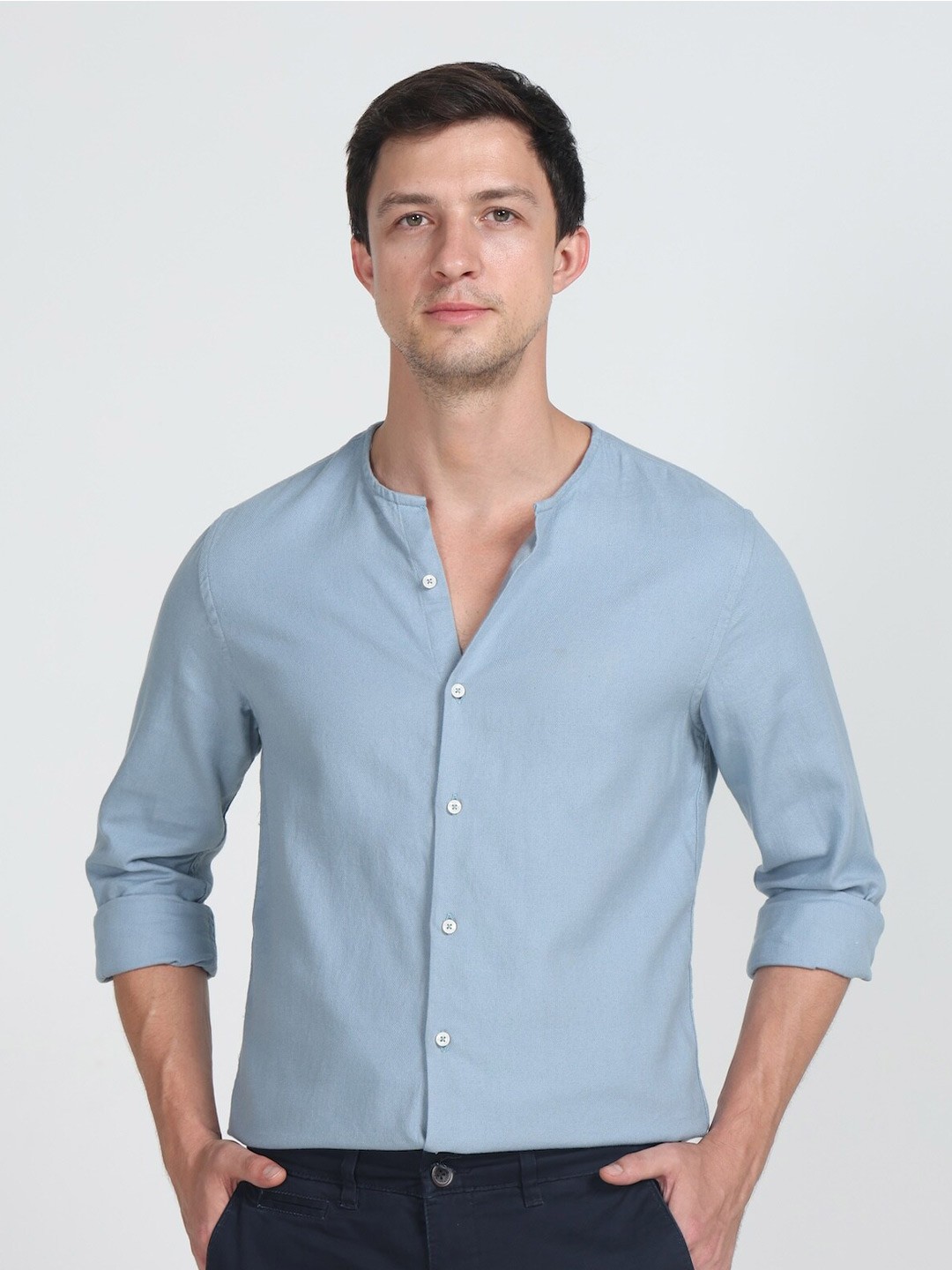 

POE Smart Slim Fit Pure Cotton Casual Shirt, Blue