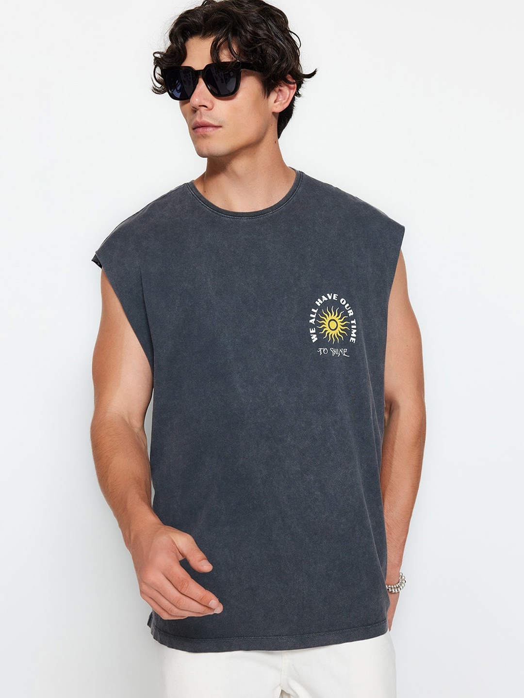 

Trendyol Pure Cotton Basic Vest 866185962, Grey