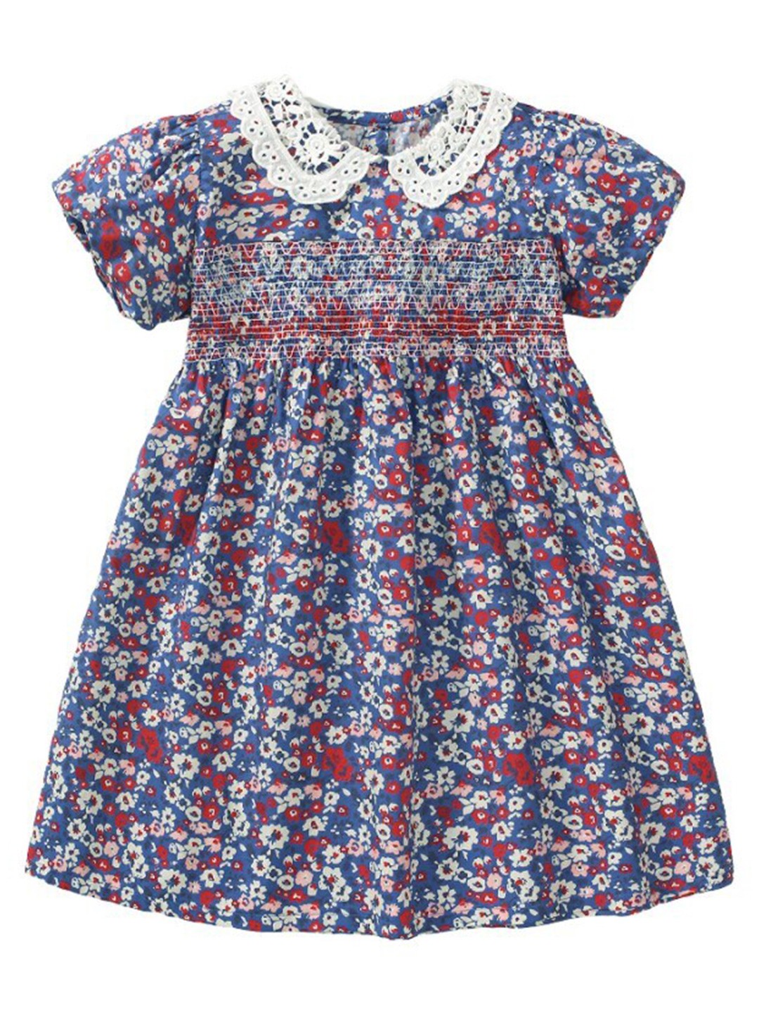 

StyleCast x Revolte Blue Floral Print Peter Pan Collar Fit & Flare Dress