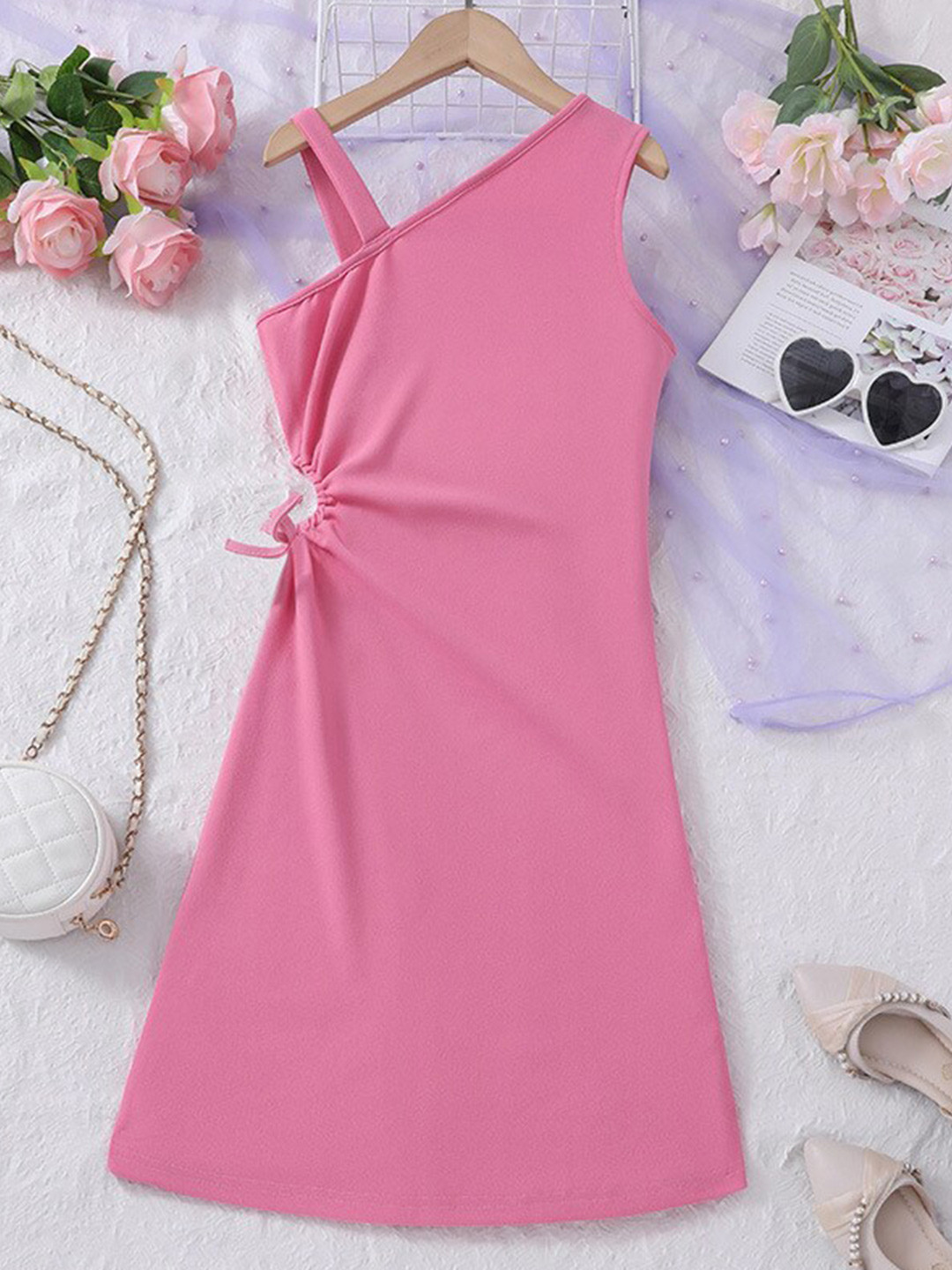 

StyleCast x Revolte Girls Pink One Shoulder A-Line Dress