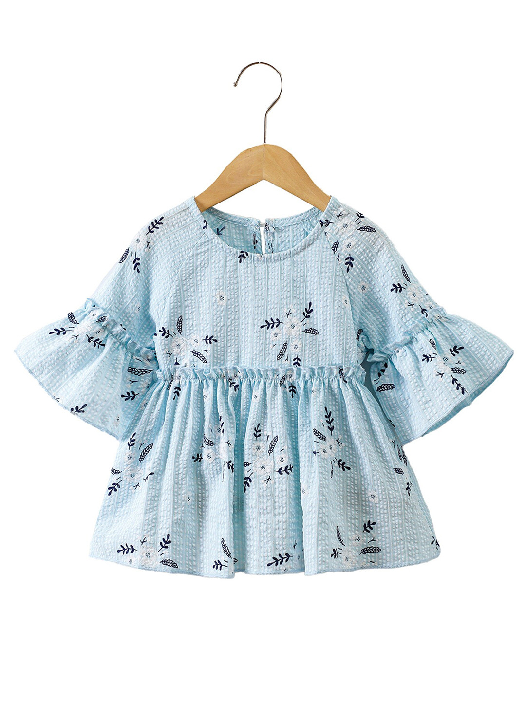 

StyleCast x Revolte Girls Blue Floral Print Bell Sleeve Layered Fit & Flare Dress