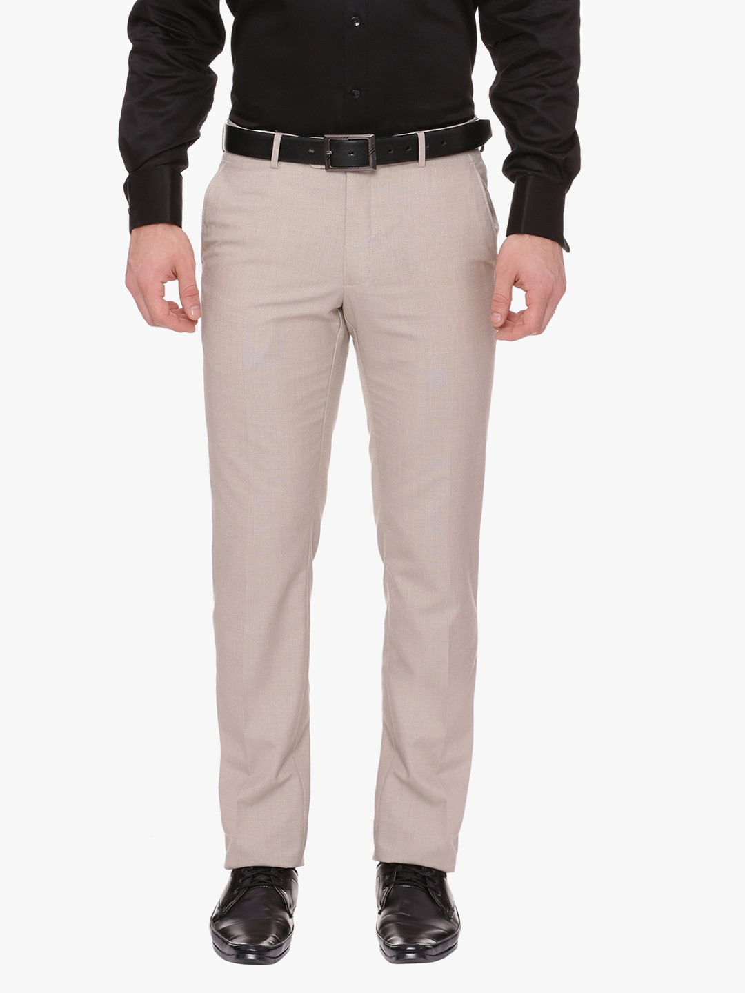

Van Heusen Men Beige Slim Fit Solid Formal Trousers