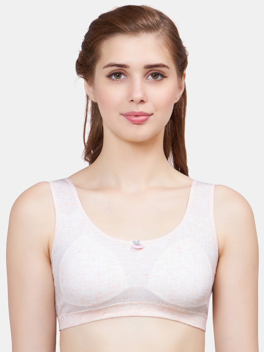 

PLUMBURY Full Coverage Lightly Padded Bra All Day Comfort, Peach