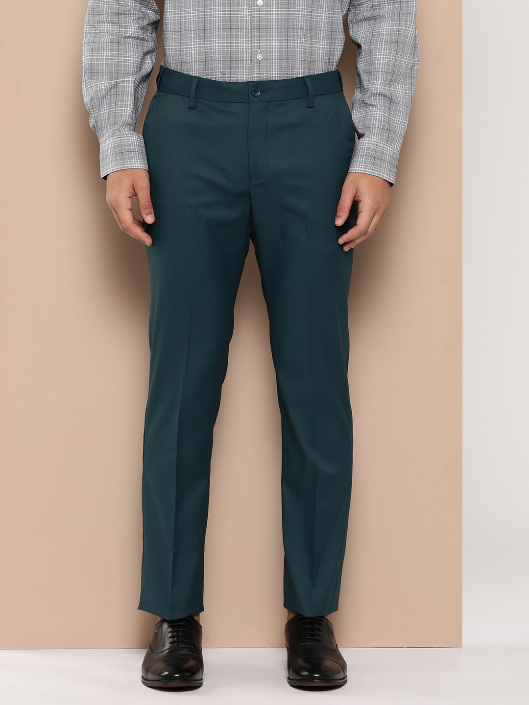 

INVICTUS Men Slim Fit Formal Trousers, Teal