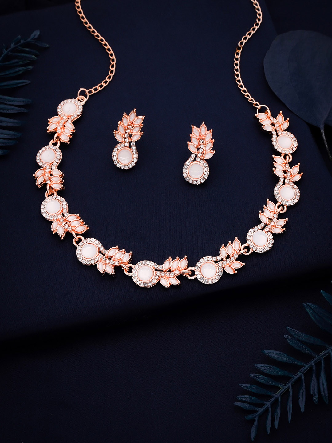 

Brado Jewellery Rose Gold-Plated AD-Studded Jewellery Set