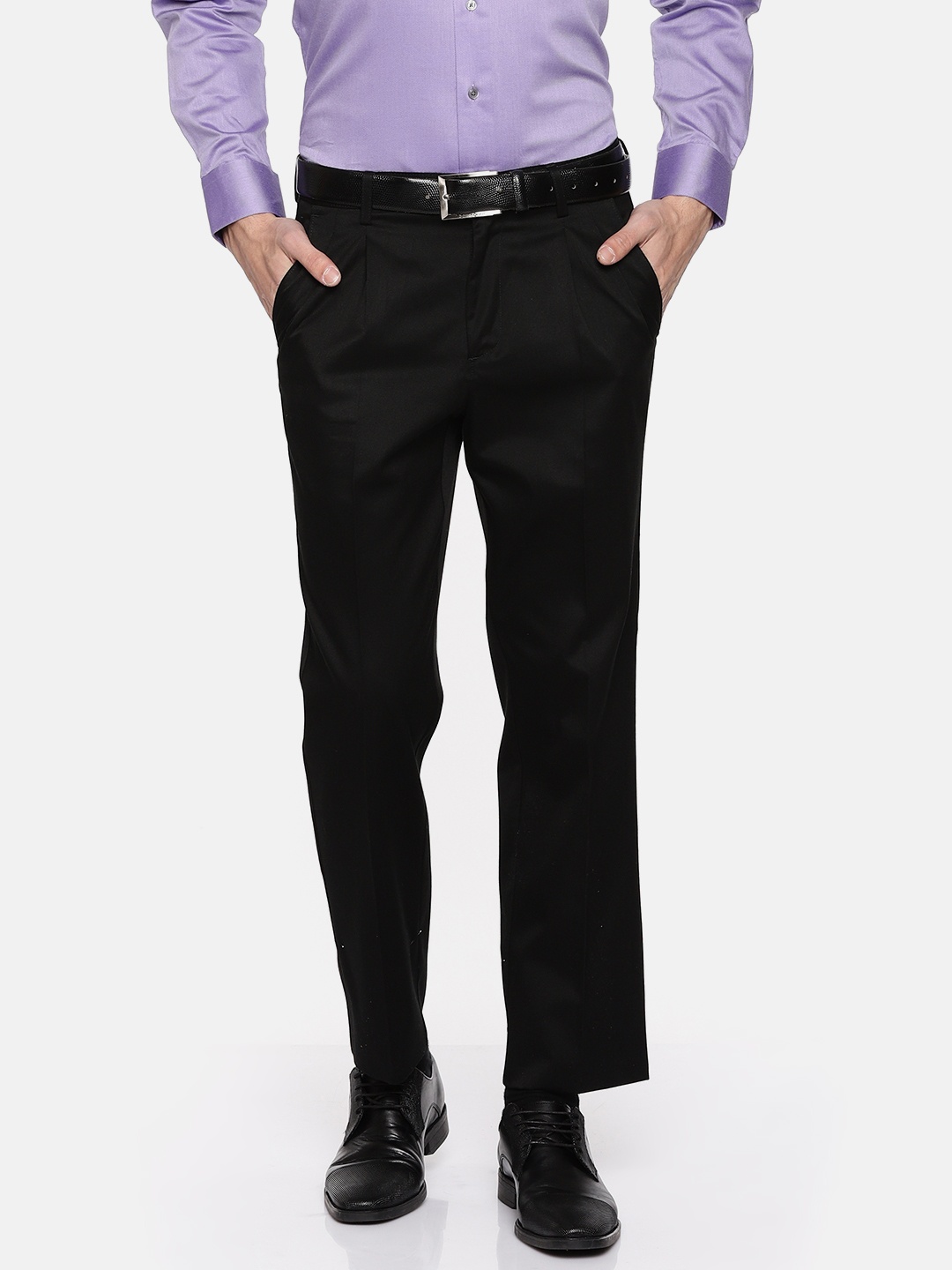 

Van Heusen Men Black Custom Slim Fit Solid Formal Trousers
