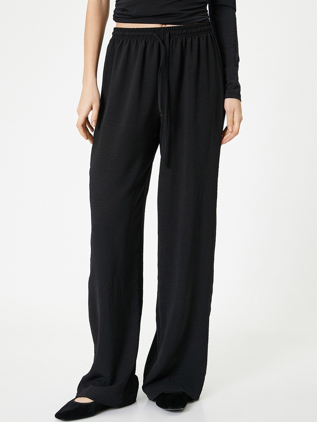 

Koton Women Flared Parallel Trousers, Black
