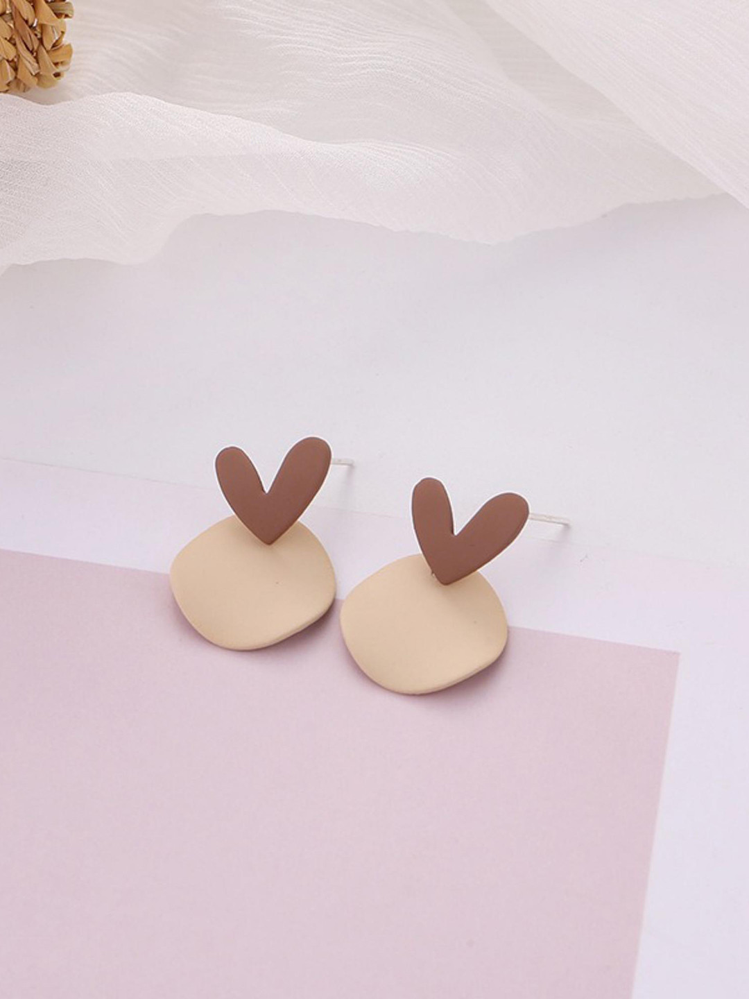 

MYKI Contemporary Studs Earrings, Beige
