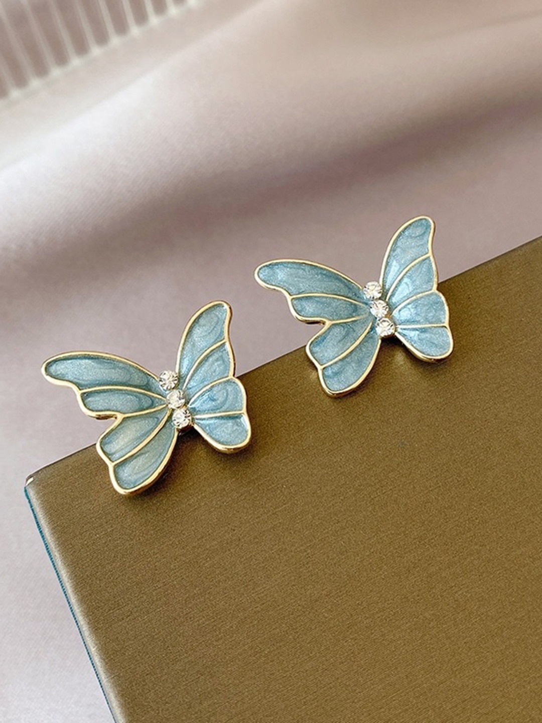 MYKI Gold-Plated Butterfly Studs Earrings