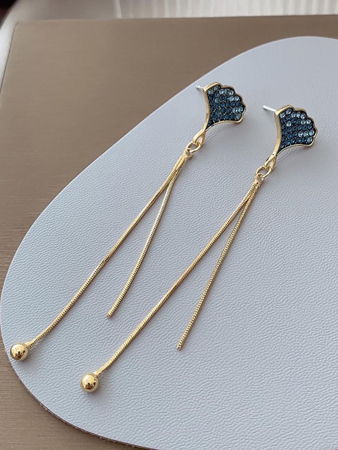 

MYKI Gold-Plated Contemporary Drop Earrings, Blue