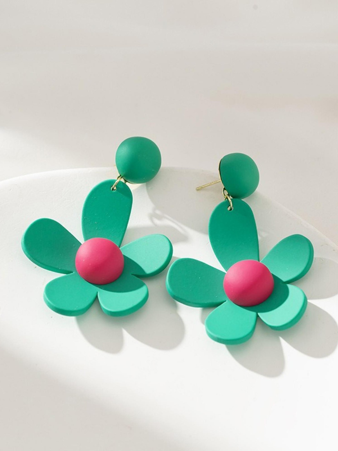 

MYKI Floral Drop Earrings, Green