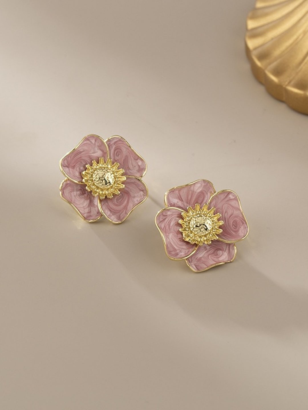 

MYKI Gold-Plated Contemporary Studs Earrings, Pink