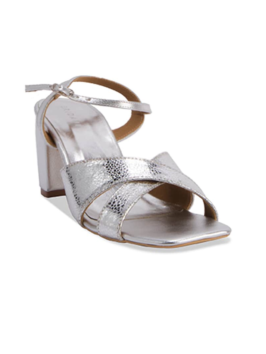 

ERIDANI Open Toe Block Heels, Silver