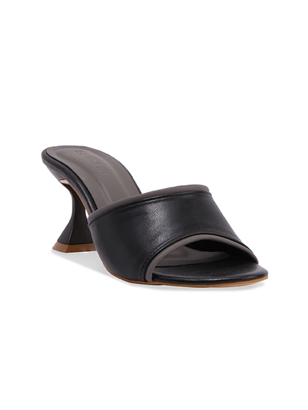 

ERIDANI Open Toe Block Heels, Black