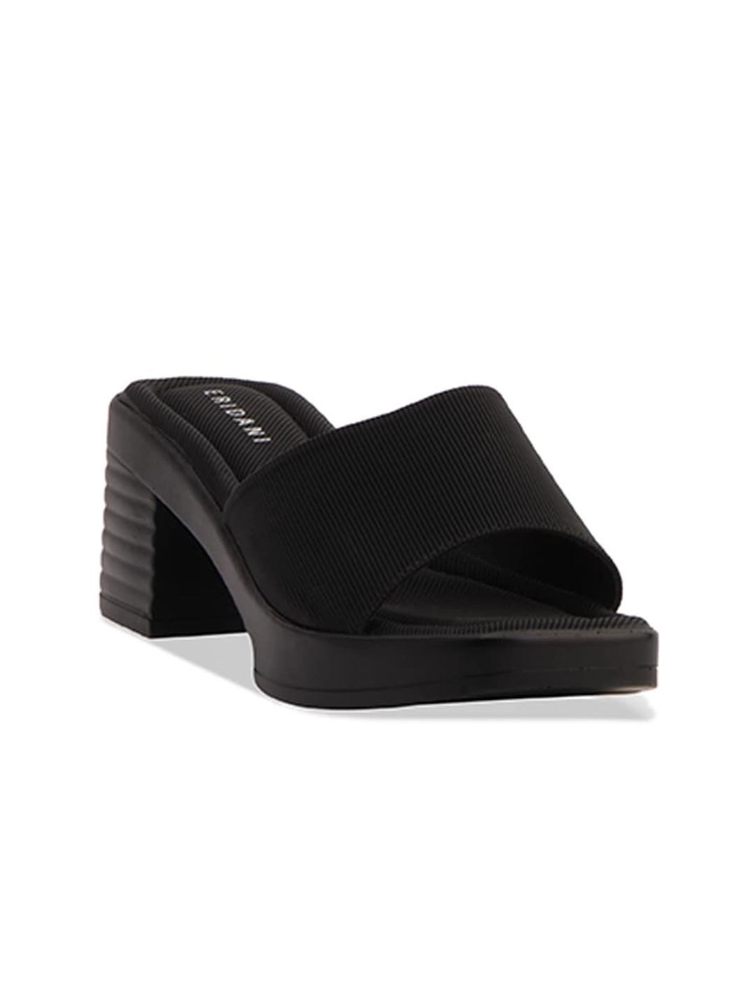 

ERIDANI Open Toe Block Heels, Black