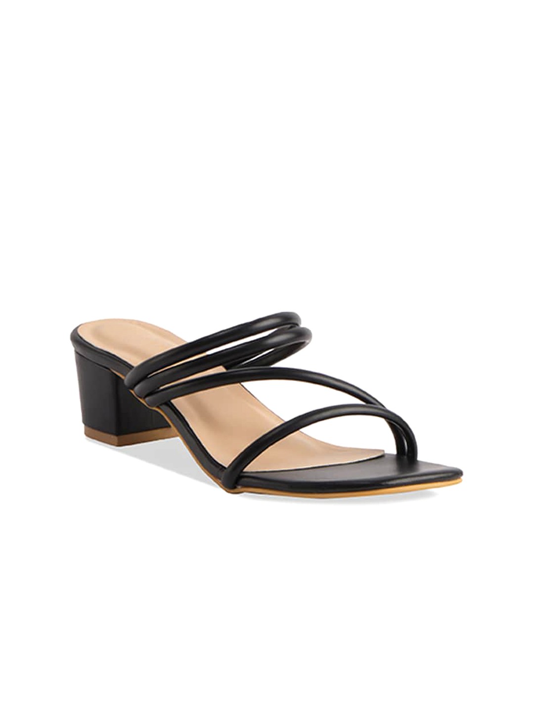 

ERIDANI Open Toe Block Heels, Black