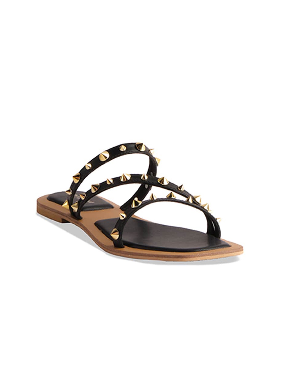 

ERIDANI Embellished Open Toe Flats, Black