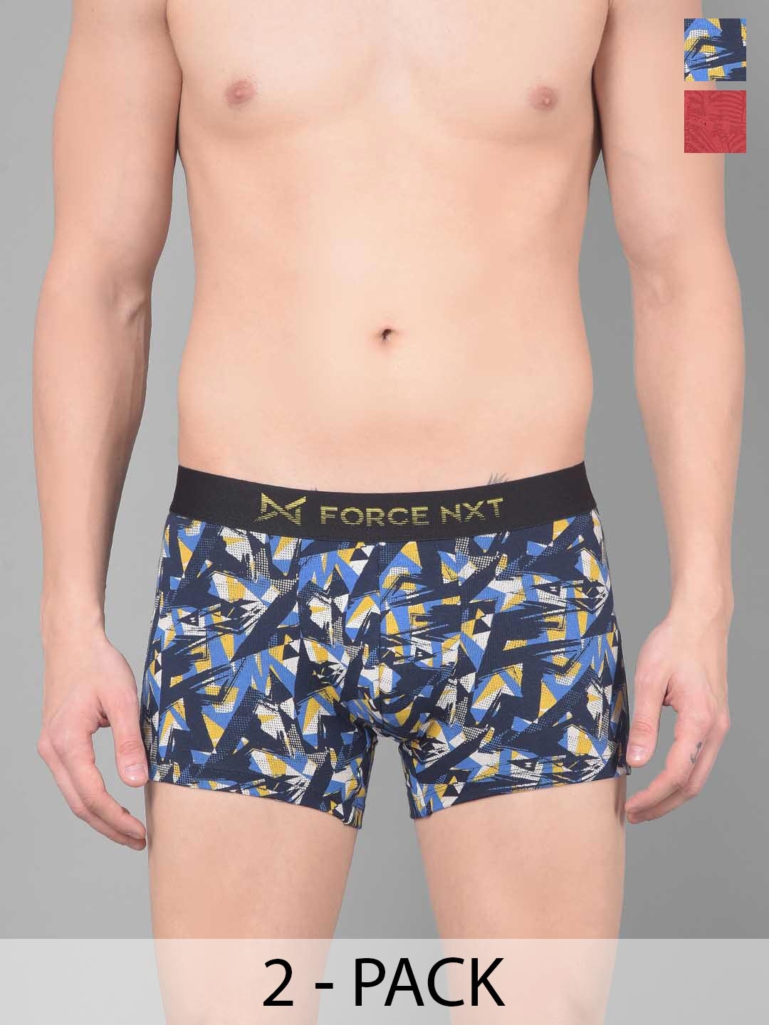 

Force NXT Pack Of 2 Printed Ultrasoft Super Cotton Trunks MNFL-45P-C4-5-PO2, Red