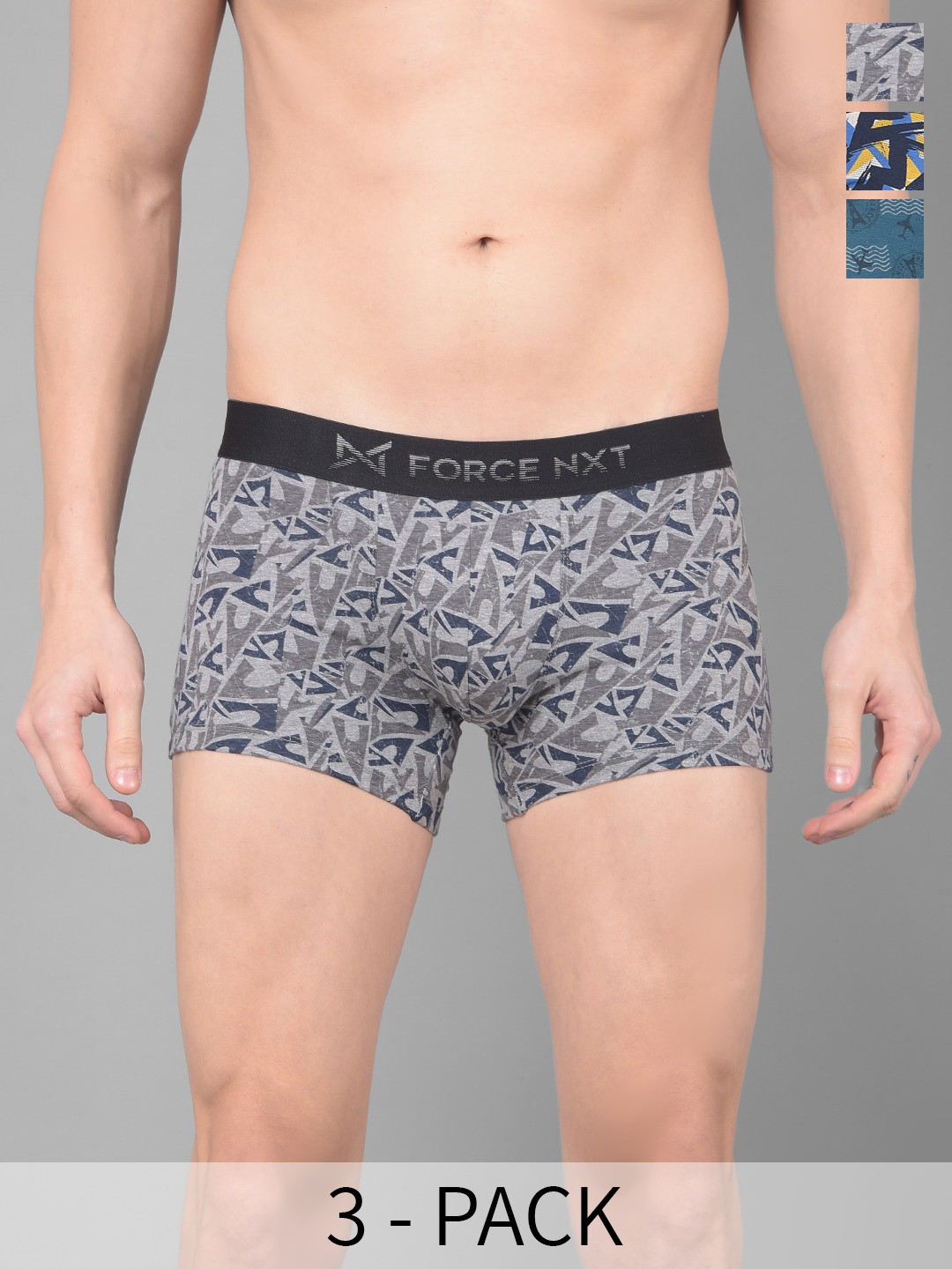 

Force NXT Pack of 3 Printed Stretch Trunk MNFL-45P-P5-1-2-PO3, Grey