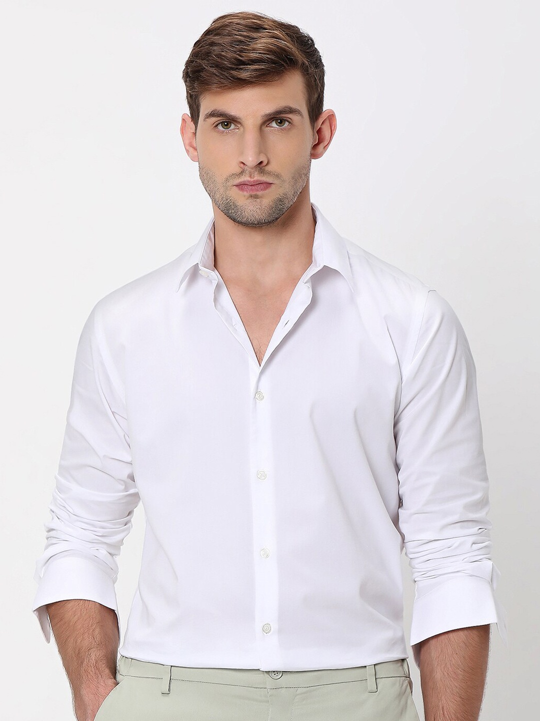 

Mufti Slim Fit Spread Collar Casual Shirt, White