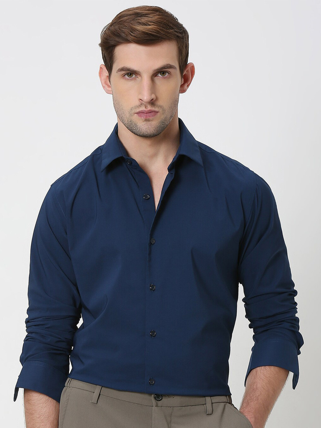 

Mufti Slim Fit Casual Shirt, Navy blue