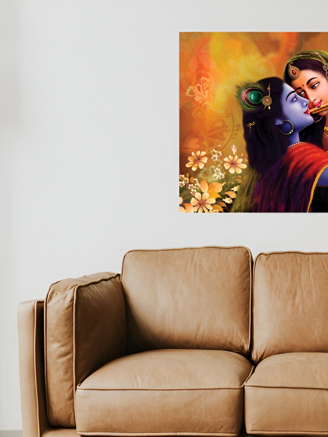 

masstone Red & Blue Radha Krishna Religious Self Adhesive Wall Sticker