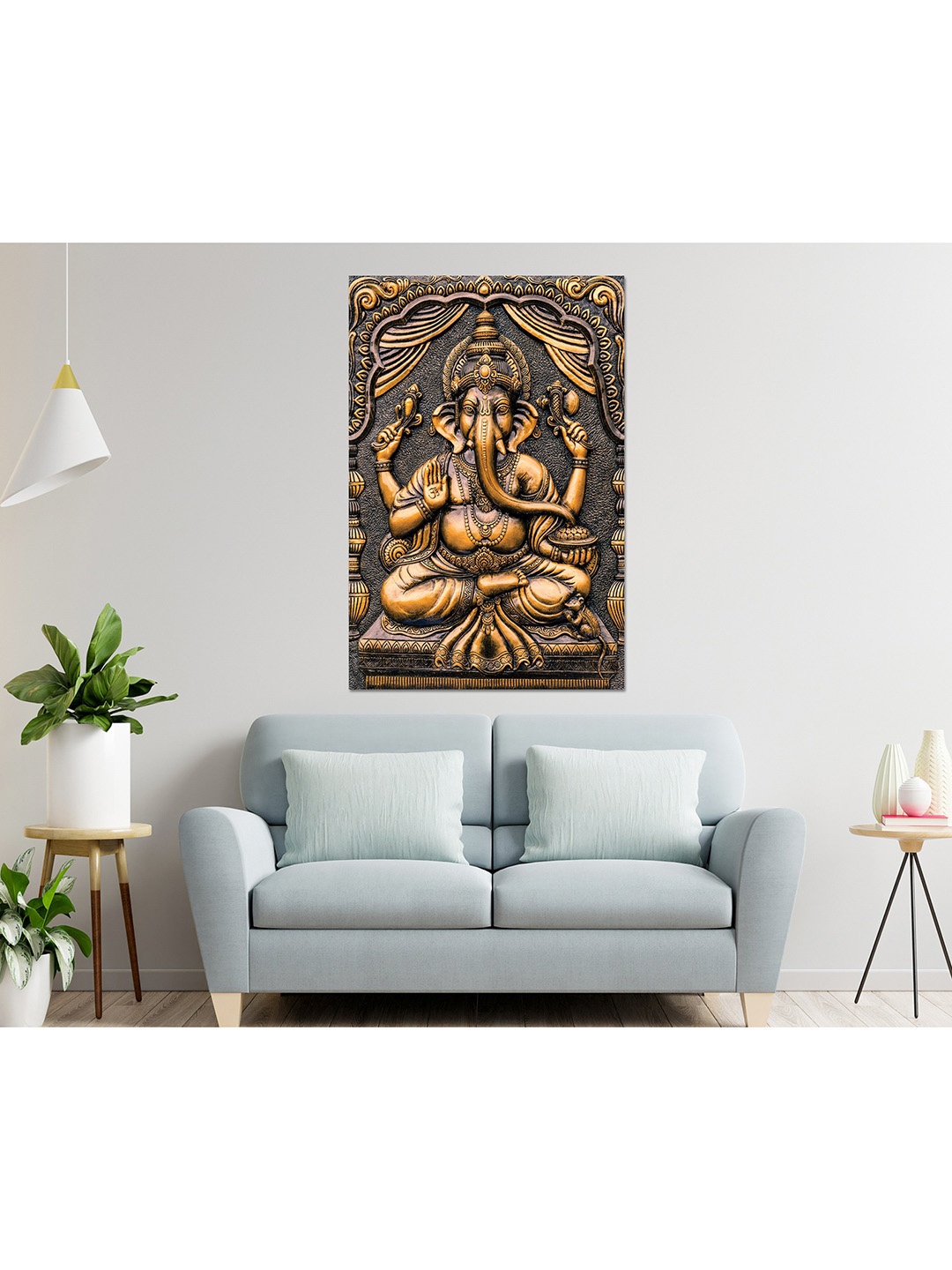 

masstone Bronze Toned & Black Lord Ganesha Religious Self Adhesive Wall Sticker