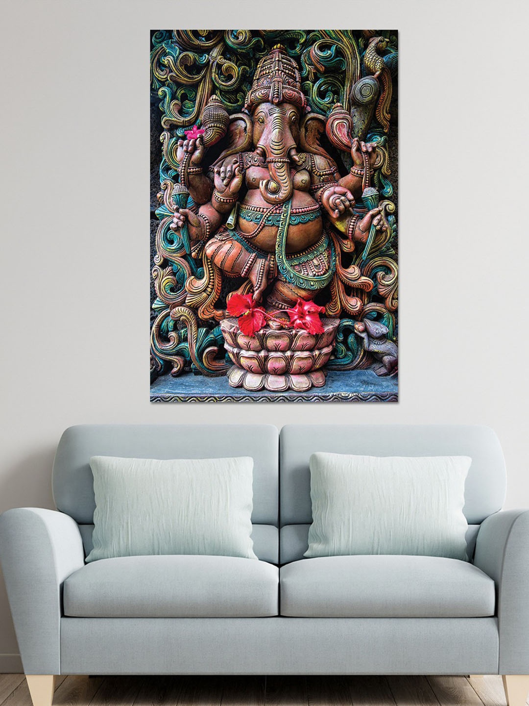 

masstone Brown & Green Lord Ganesha Religious Self Adhesive Wall Sticker