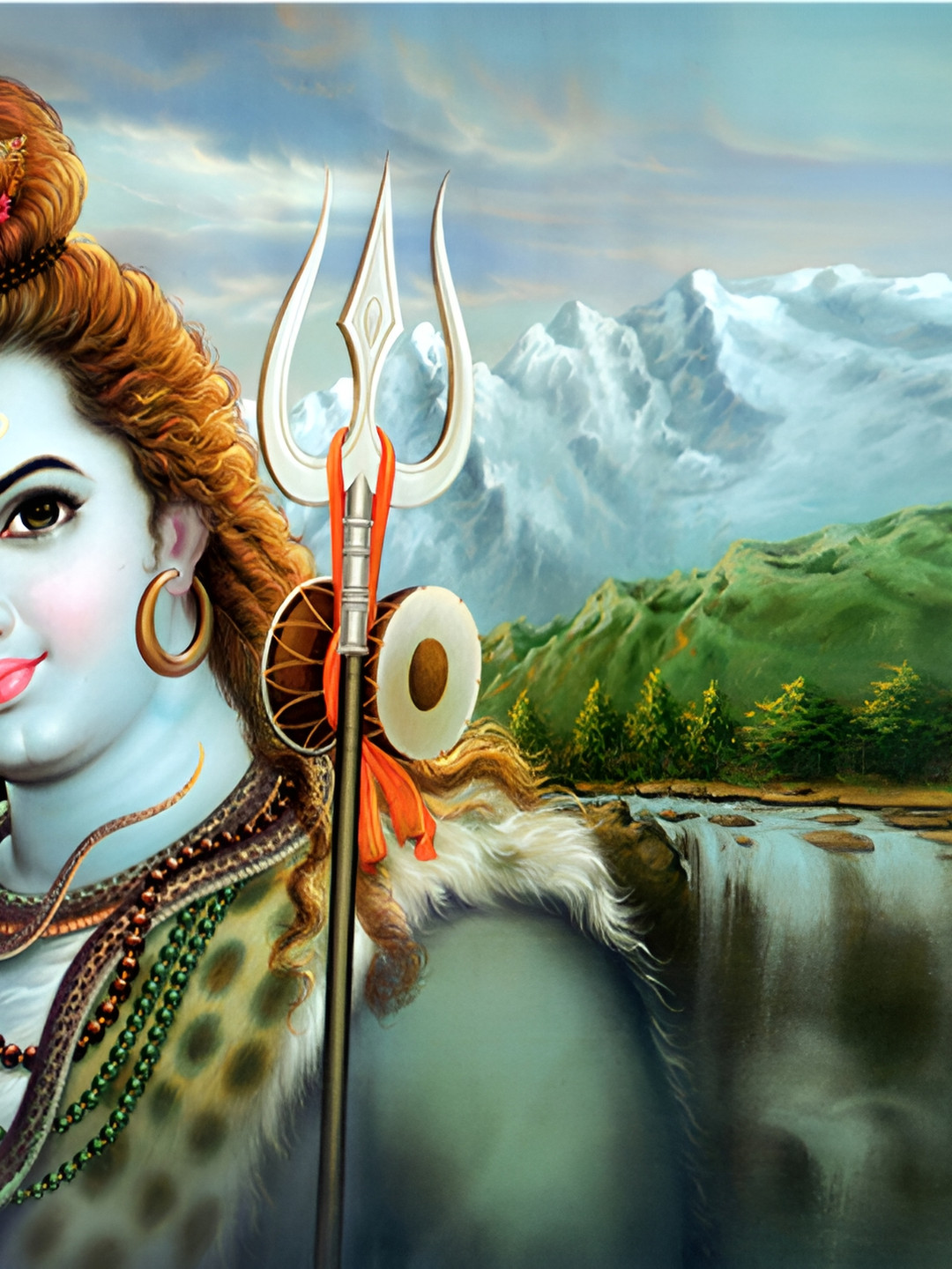 

masstone Green & Blue Lord Shiva Religious Self Adhesive Wall Sticker