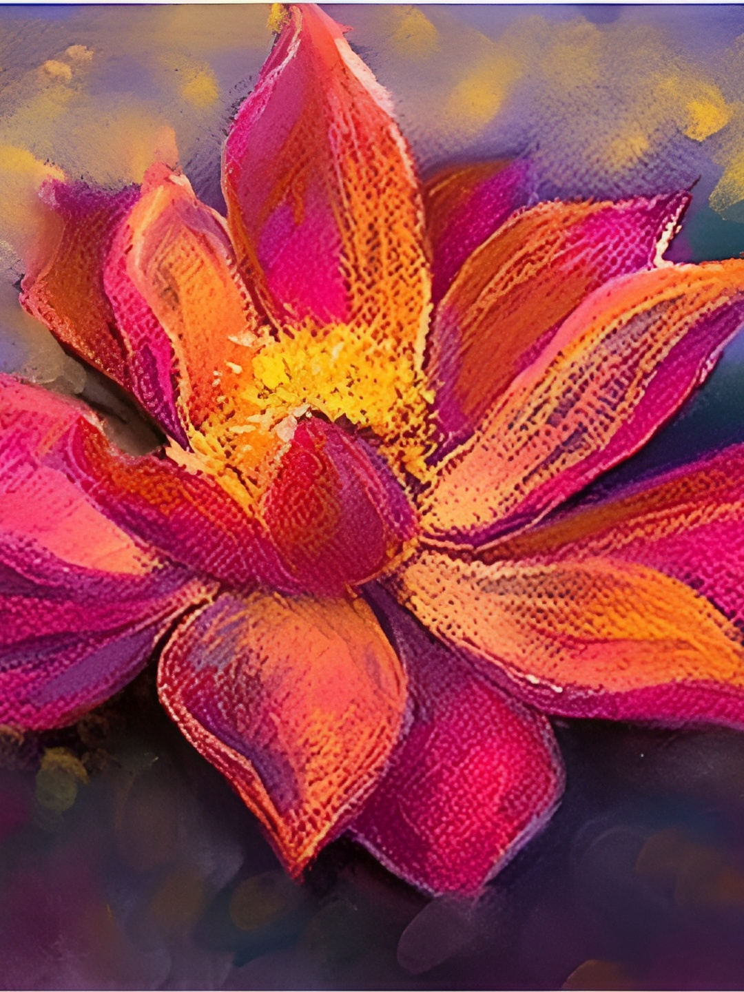 

masstone Orange & Pink Floral Painting Self Adhesive Wall Sticker