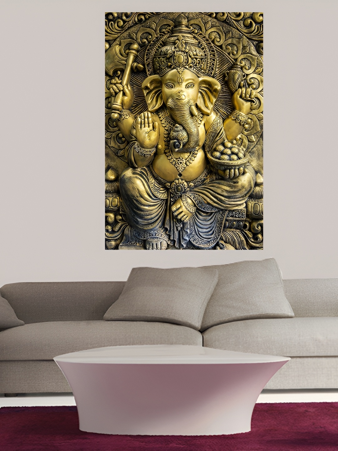 

masstone Gold Toned & Blue Lord Ganesha Religious Self Adhesive Wall Sticker