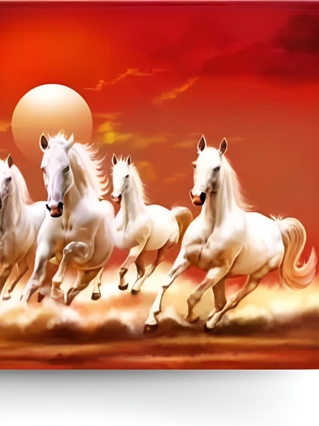 

masstone White & Red Running Horses Self Adhesive Wall Sticker