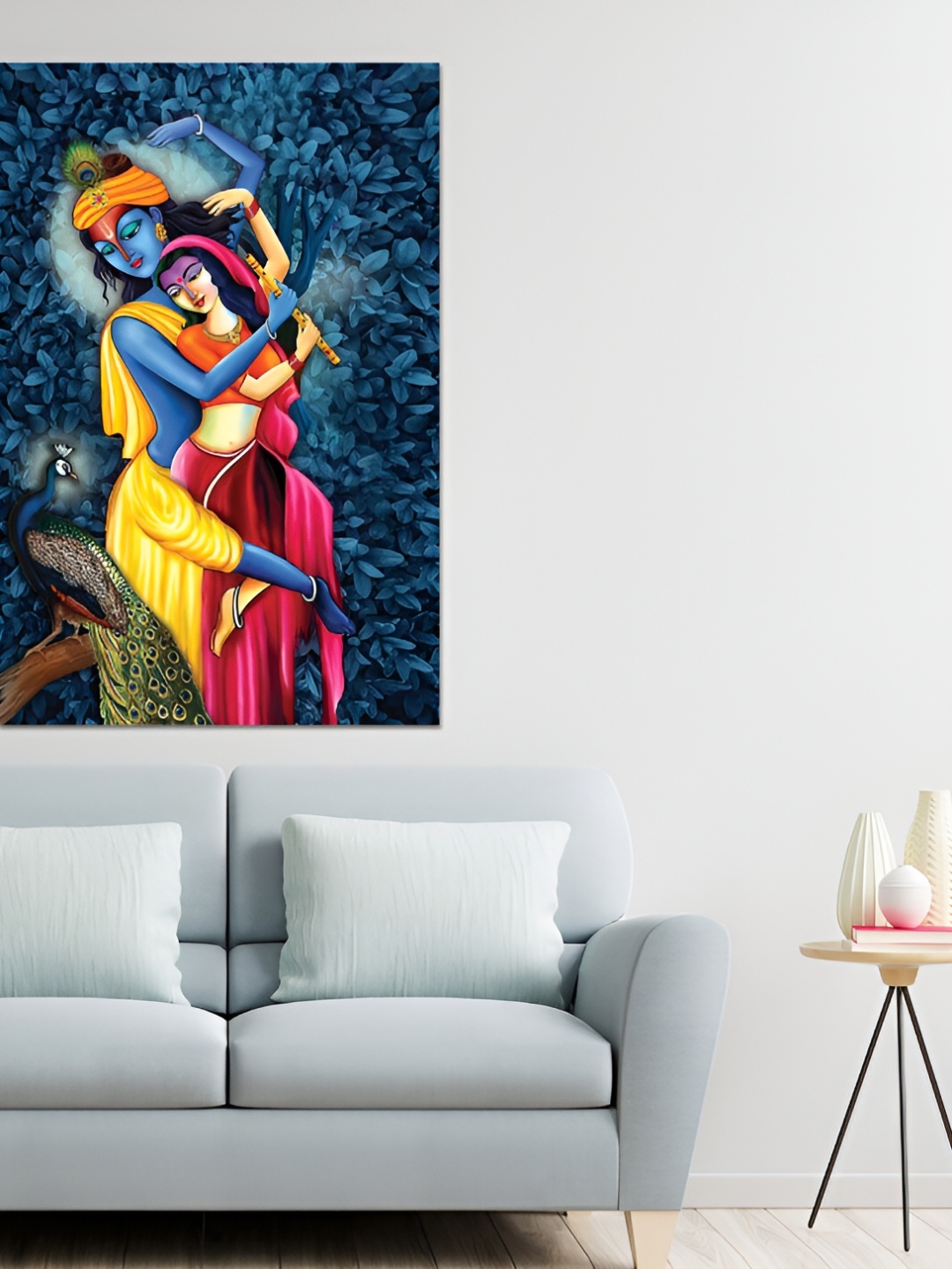 

masstone Blue & Pink Radha Krishna Religious Self Adhesive Wall Sticker