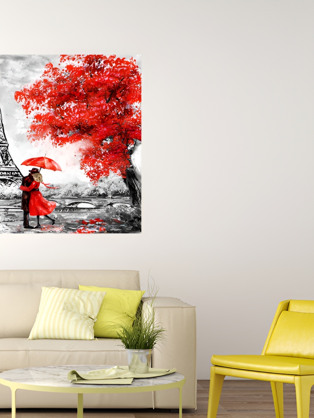 

masstone Red & White Floral Self Adhesive Wall Sticker