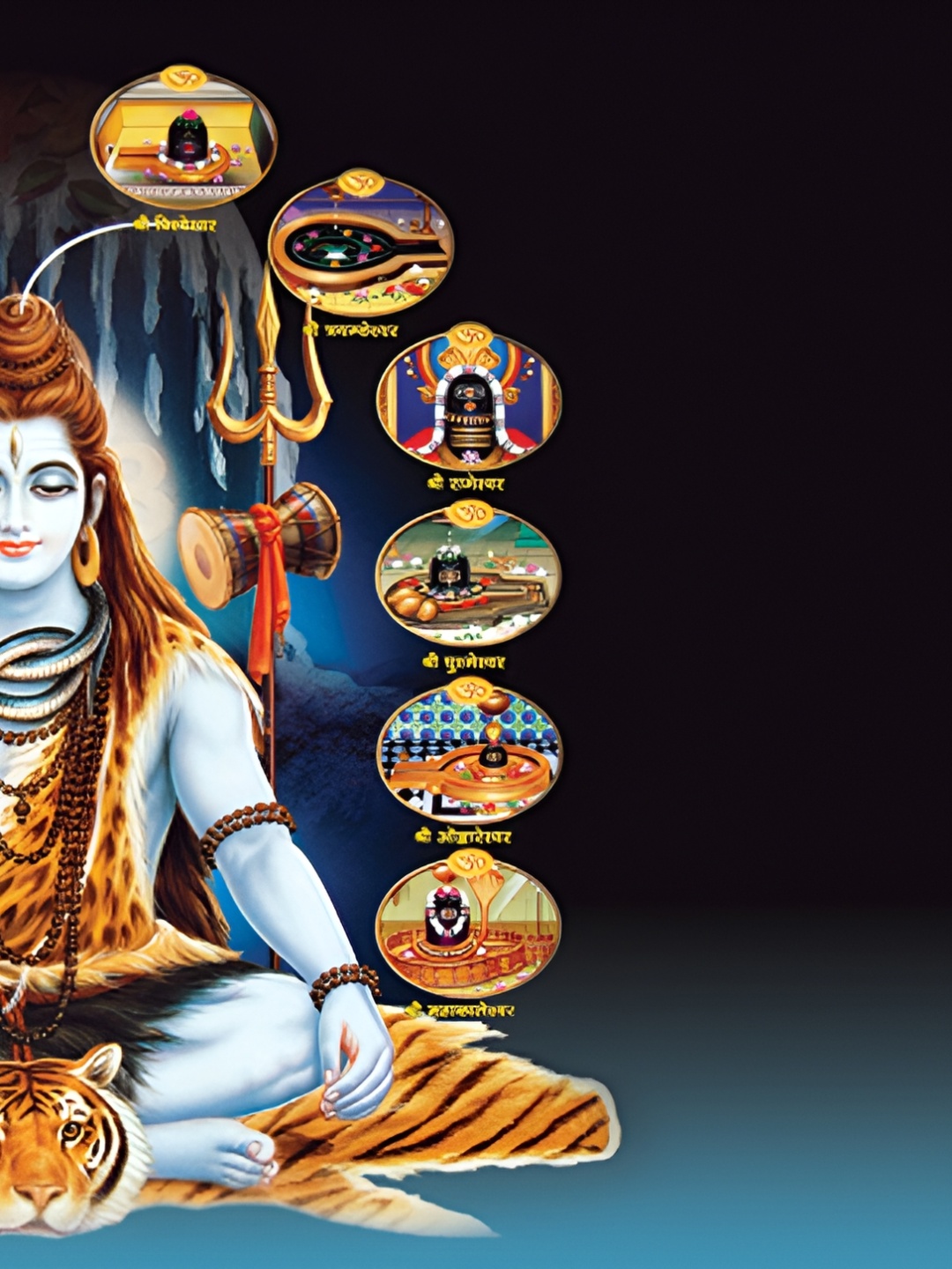 

masstone Blue & Brown Lord Shiva Self Adhesive Wallpaper