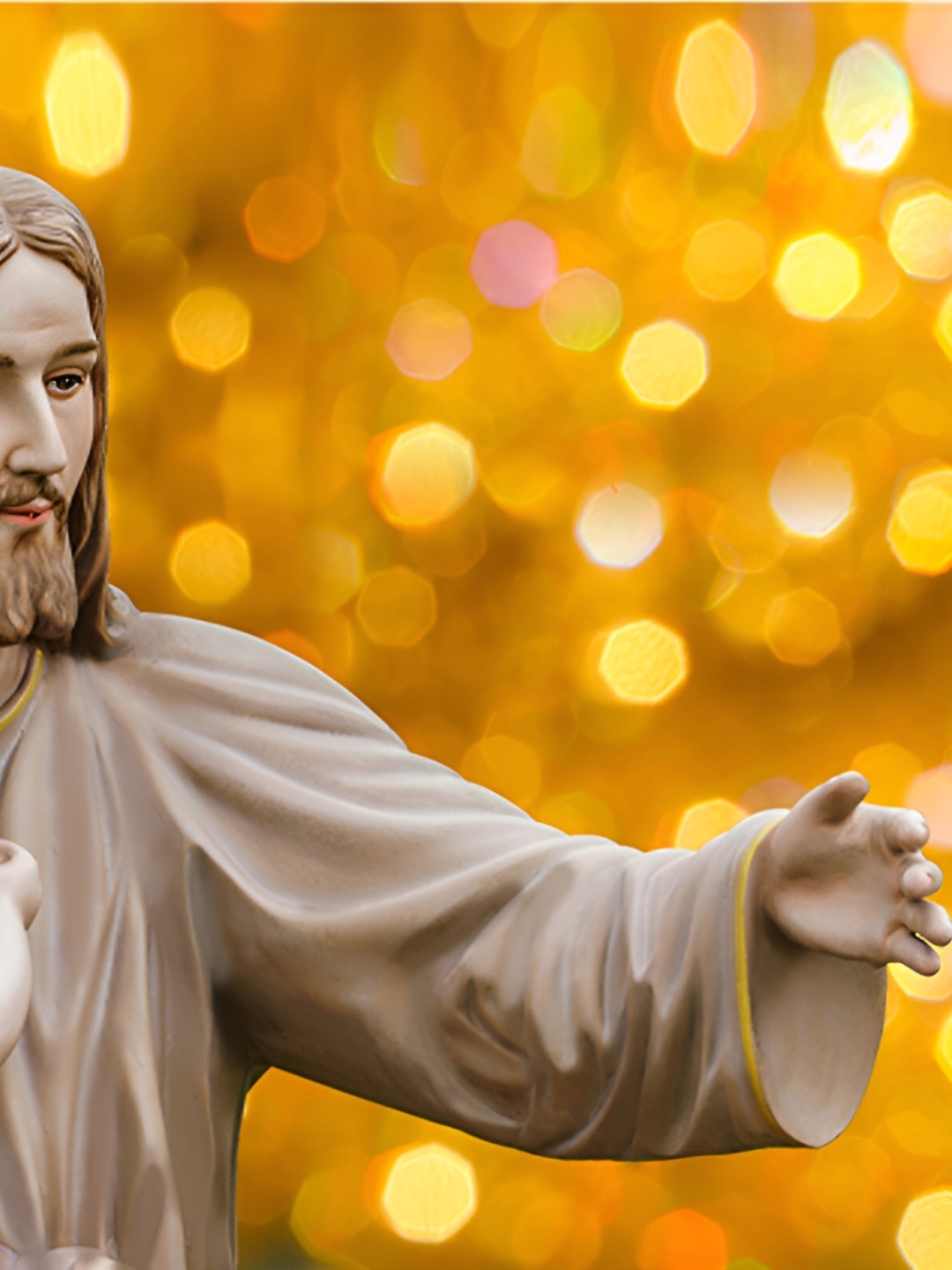 

masstone Beige & Yellow Lord Jesus Religious Self Adhesive Wall Sticker