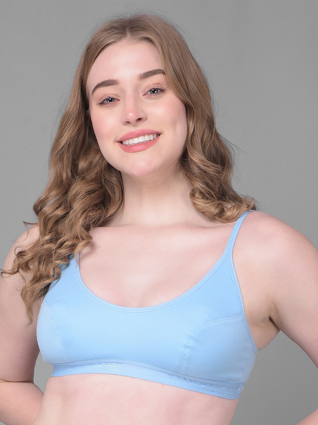 

Dollar Missy Full Coverage Non Padded Anti Odour Cotton Workout Bra With Anti Microbial, Blue