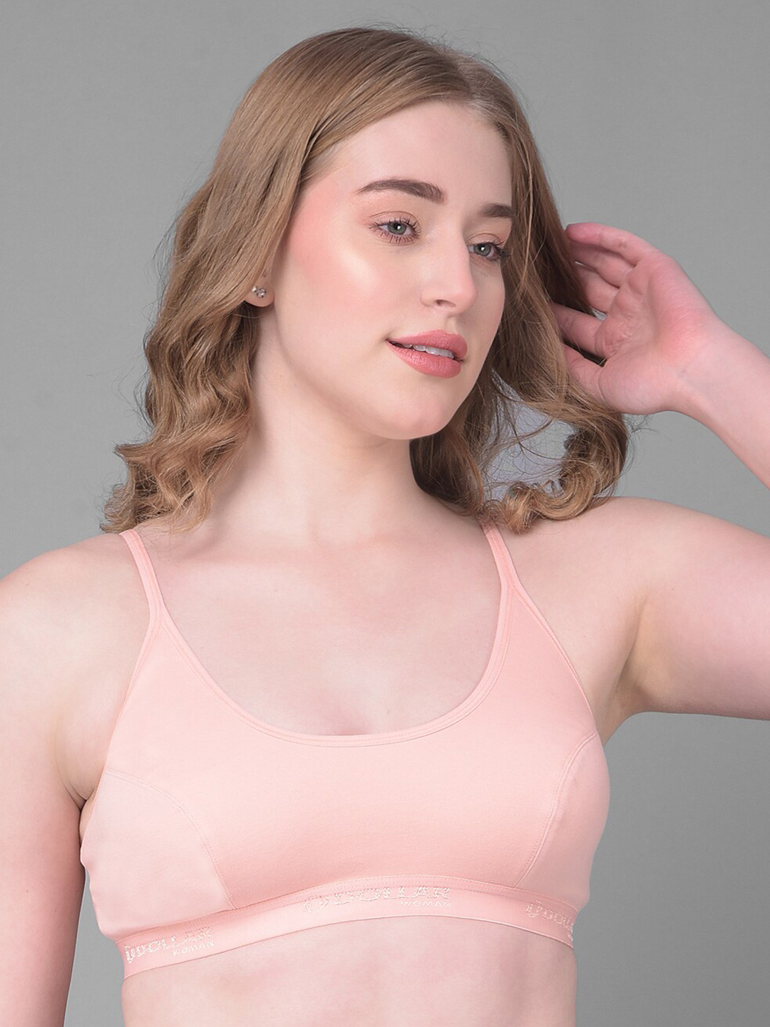 

Dollar Missy Full Coverage Non Padded Anti Odour Cotton Workout Bra With Anti Microbial, Pink