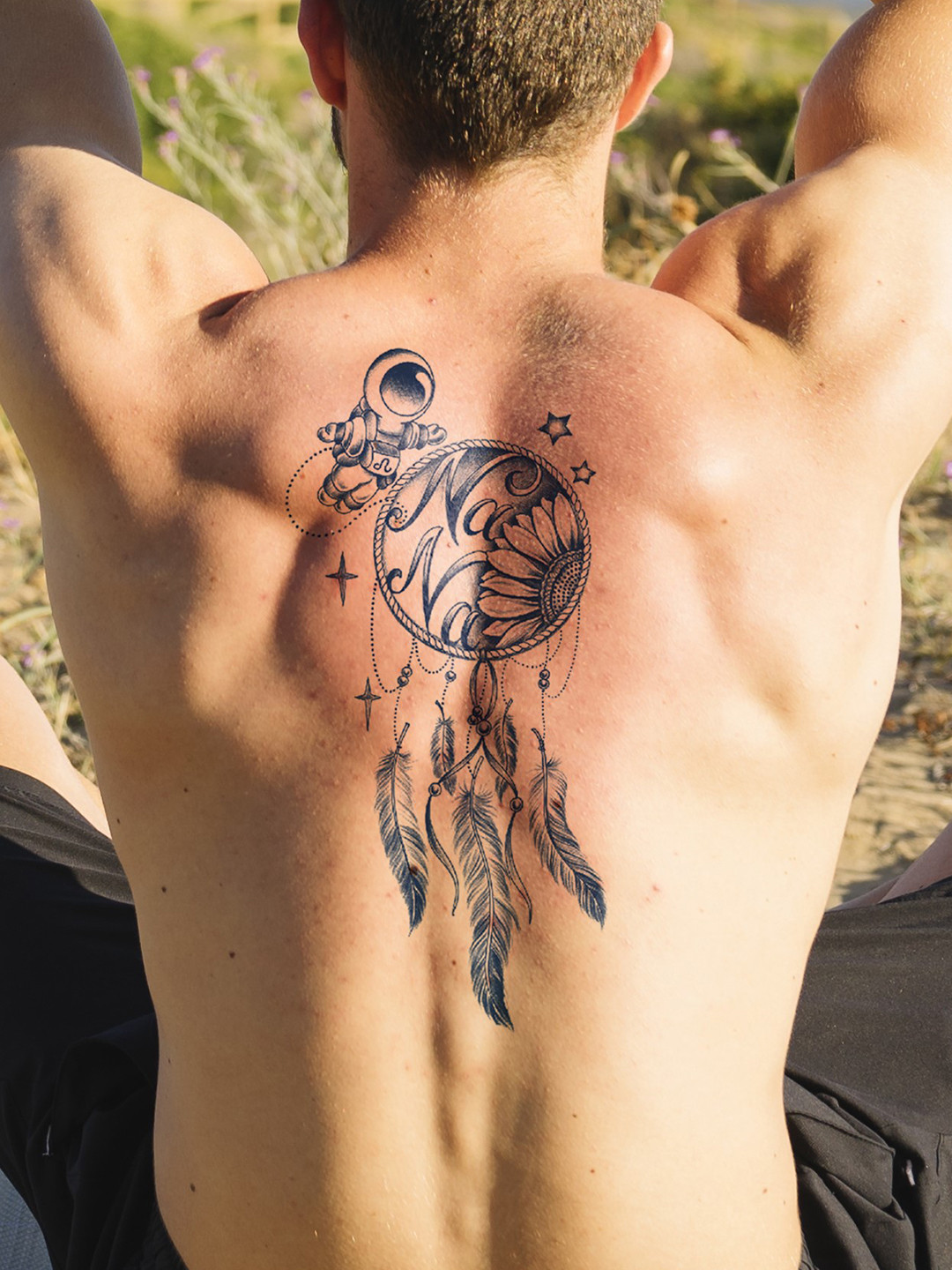 

LICK Matte Finish Realistic Semi Temporary Body Tattoo - Space, Blue