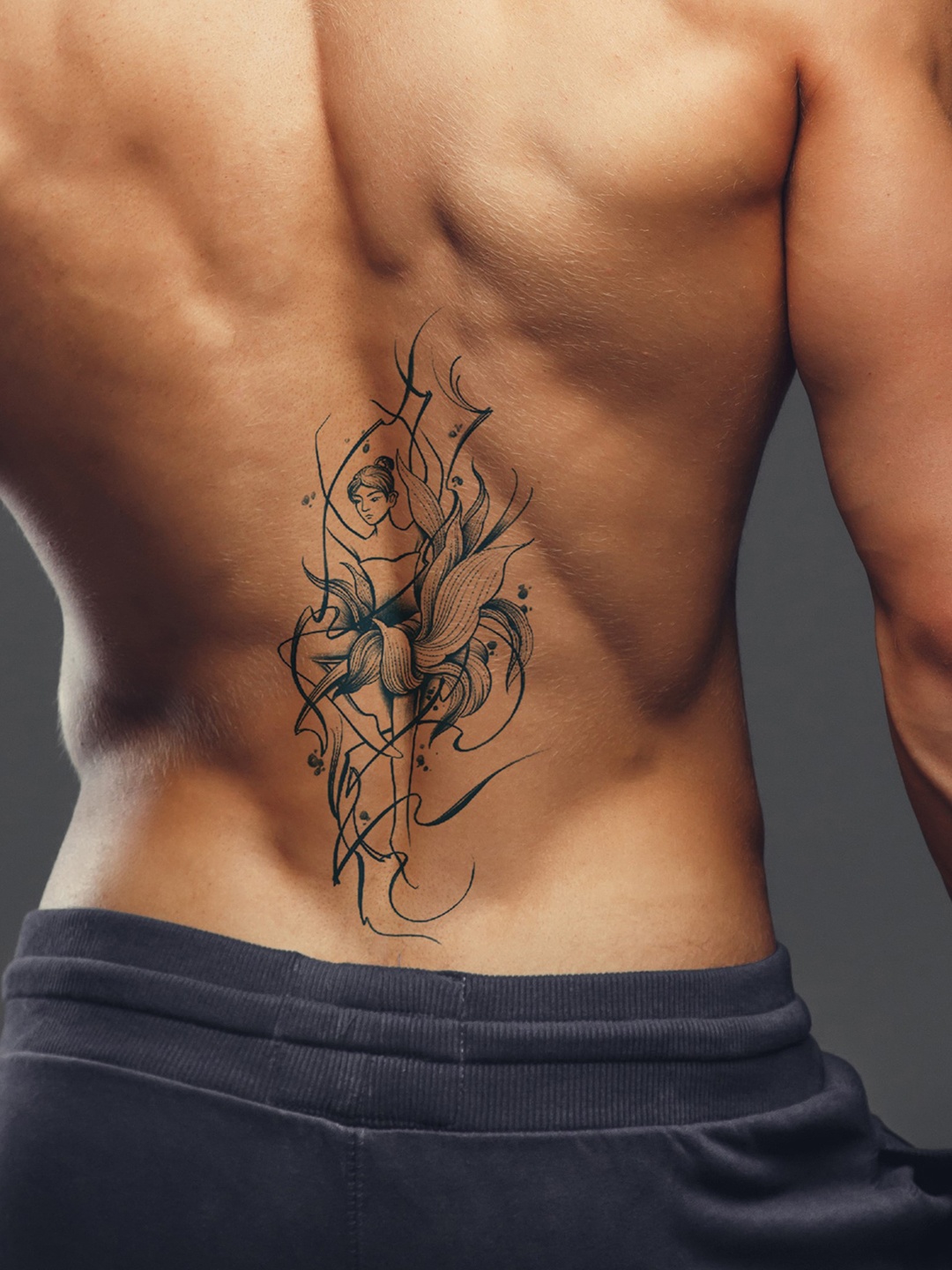

LICK Plant Base Semi Temporary Ballerina Matte Finish Body Tattoo - Navy Blue